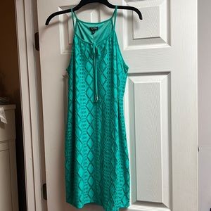 Teal/blue mini dress, cute!